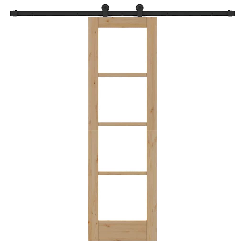 vidaXL Sliding Door ORKDAL Natural and Black 61 x 198.5 cm