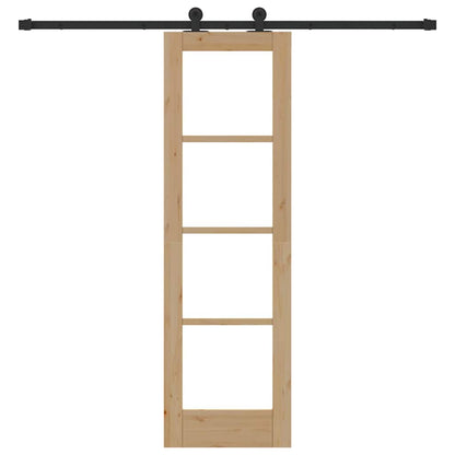 vidaXL Sliding Door ORKDAL Natural and Black 61 x 198.5 cm