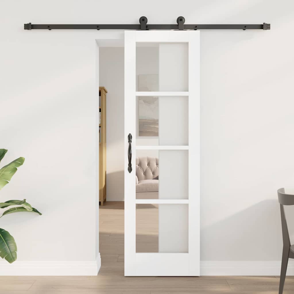 vidaXL Sliding Door ORKDAL White and Black 61 x 198.5 cm