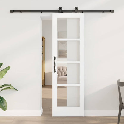 vidaXL Sliding Door ORKDAL White and Black 61 x 198.5 cm
