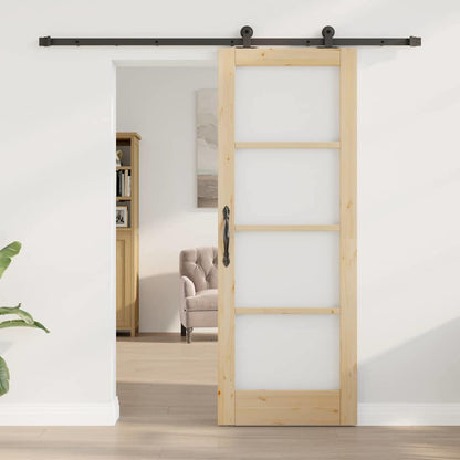 vidaXL Sliding Door ORKDAL Natural and Black 73.5 x 198.5 cm