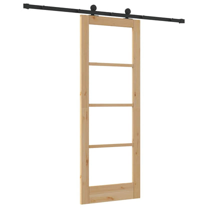 vidaXL Sliding Door ORKDAL Natural and Black 73.5 x 198.5 cm