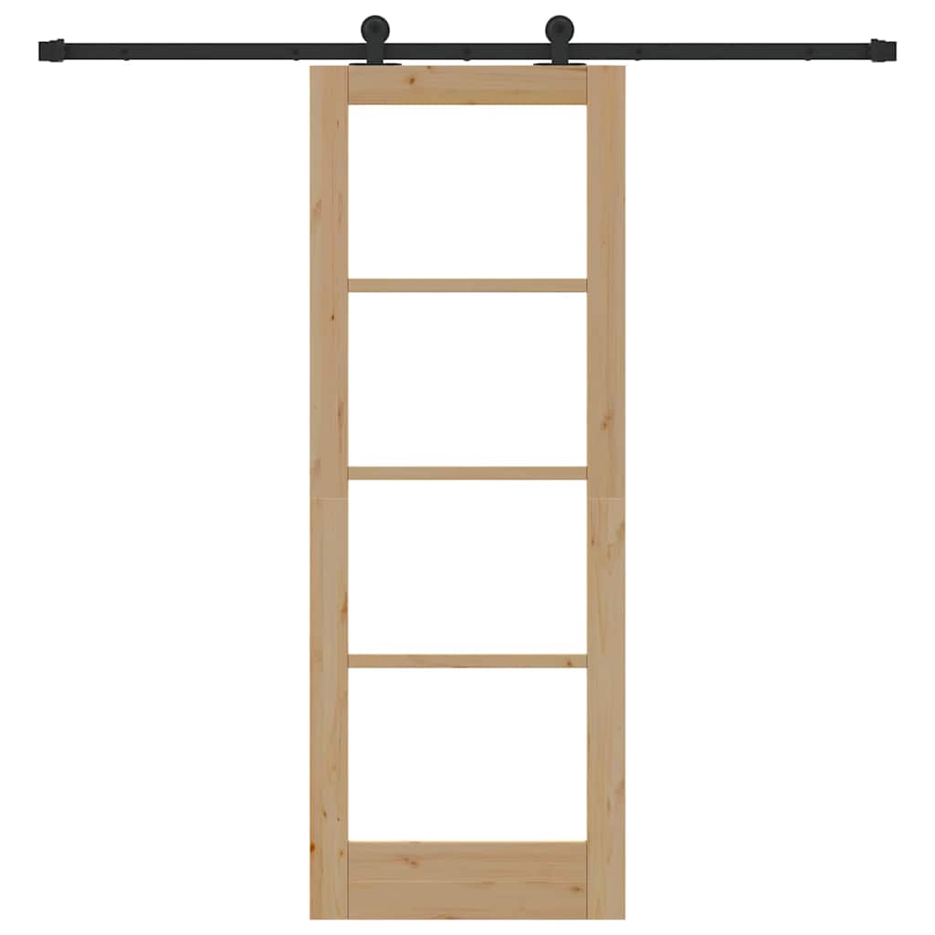vidaXL Sliding Door ORKDAL Natural and Black 73.5 x 198.5 cm