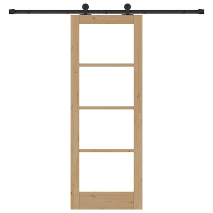 vidaXL Sliding Door ORKDAL Natural and Black 73.5 x 198.5 cm