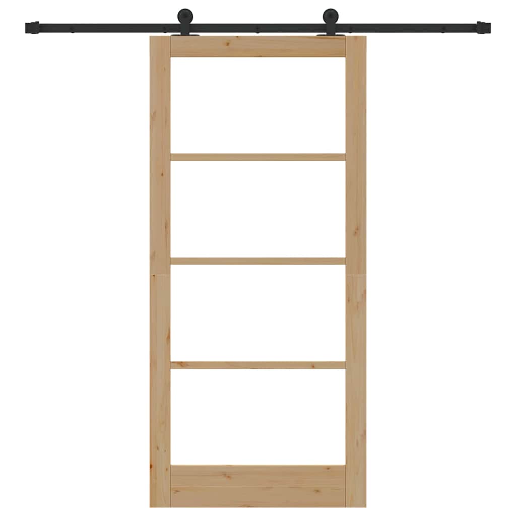 vidaXL Sliding Door ORKDAL Natural and Black 93 x 202 cm