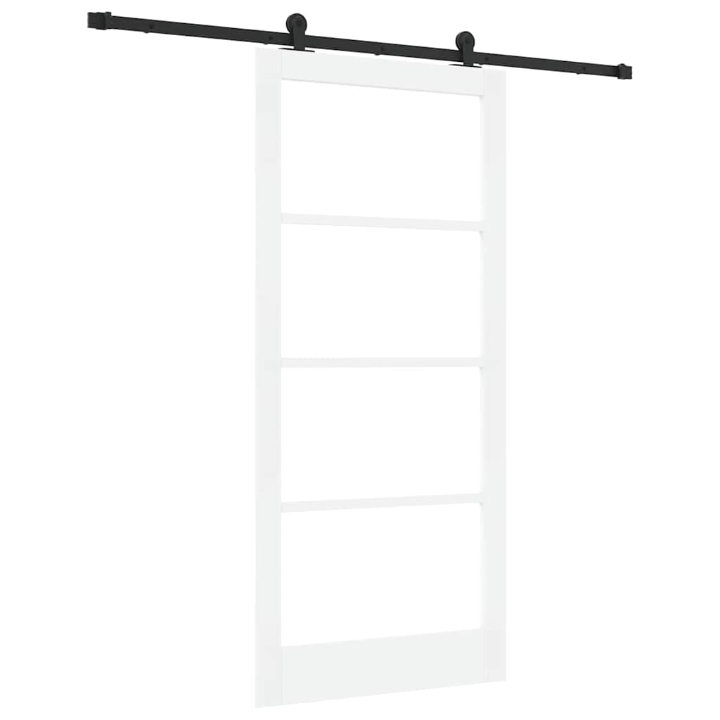 vidaXL Sliding Door ORKDAL White and Black 93 x 202 cm