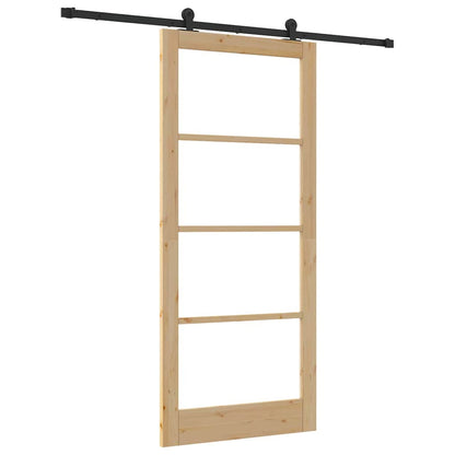 vidaXL Sliding Door ORKDAL Natural and Black 93 x 211 cm