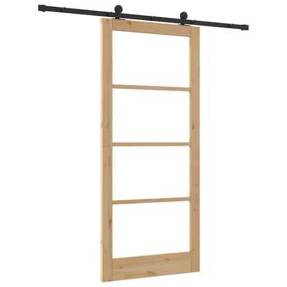 vidaXL Sliding Door ORKDAL Natural and Black 93 x 211 cm