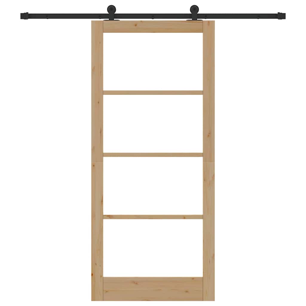 vidaXL Sliding Door ORKDAL Natural and Black 93 x 211 cm