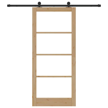 vidaXL Sliding Door ORKDAL Natural and Black 93 x 211 cm