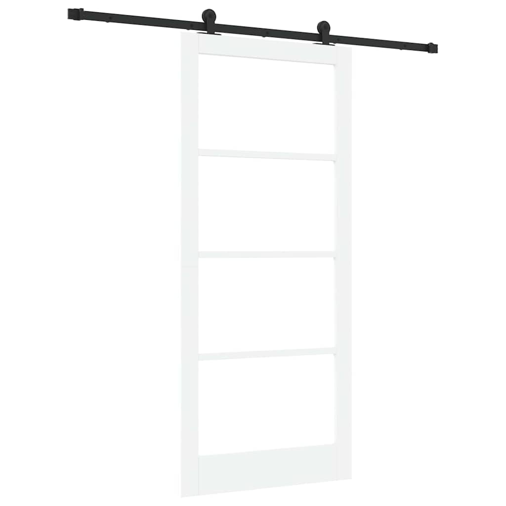 vidaXL Sliding Door ORKDAL White and Black 93 x 211 cm