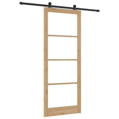 vidaXL Sliding Door ORKDAL Natural and Black 93 x 232 cm