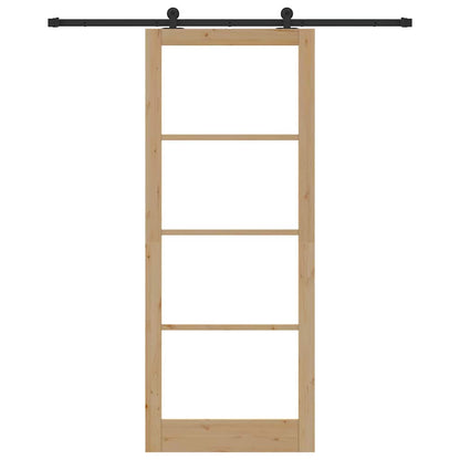 vidaXL Sliding Door ORKDAL Natural and Black 93 x 232 cm