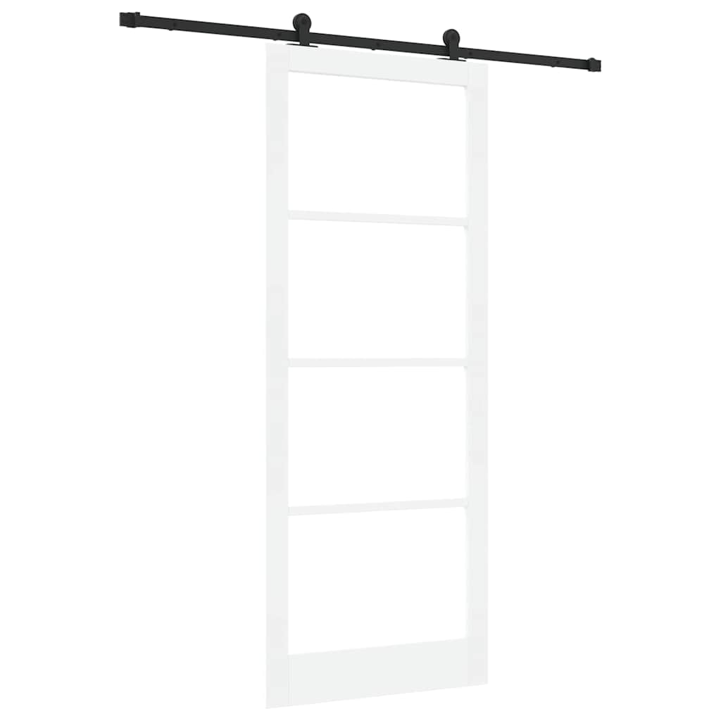 vidaXL Sliding Door ORKDAL White and Black 93 x 232 cm