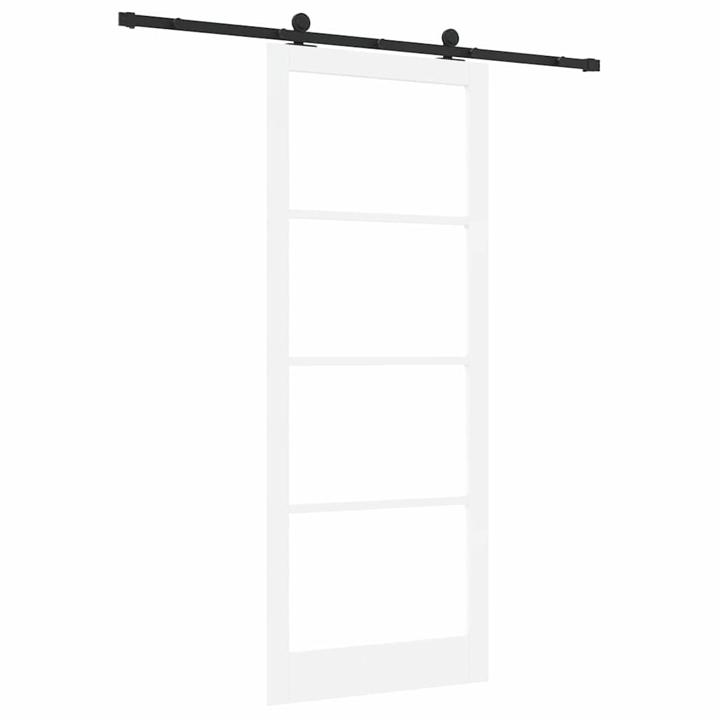 vidaXL Sliding Door ORKDAL White and Black 93 x 232 cm