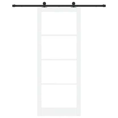 vidaXL Sliding Door ORKDAL White and Black 93 x 232 cm