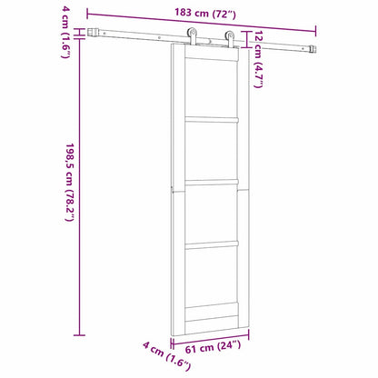 vidaXL Sliding Door ORKDAL White 61 x 198.5 cm