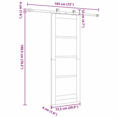 vidaXL Sliding Door ORKDAL Natural 73.5 x 198.5 cm