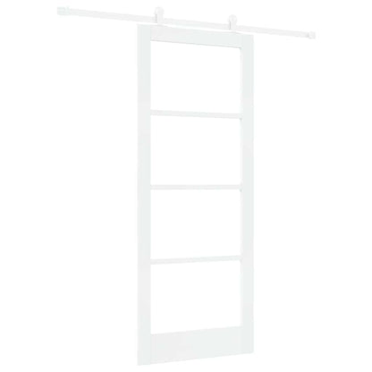 vidaXL Sliding Door ORKDAL White 83 x 202 cm Solid Pine Wood and Glass