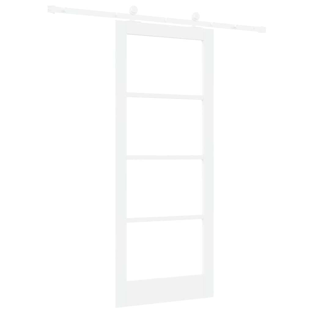 vidaXL Sliding Door ORKDAL White 83 x 202 cm Solid Pine Wood and Glass