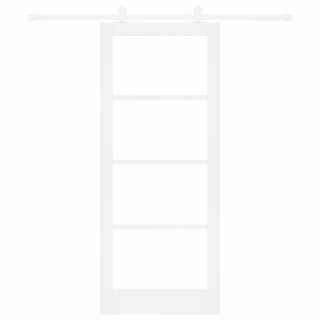 vidaXL Sliding Door ORKDAL White 83 x 202 cm Solid Pine Wood and Glass