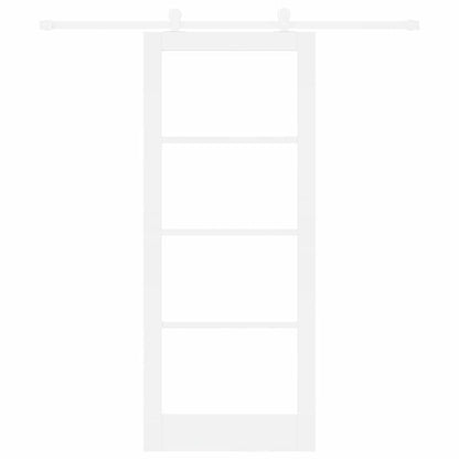 vidaXL Sliding Door ORKDAL White 83 x 202 cm Solid Pine Wood and Glass