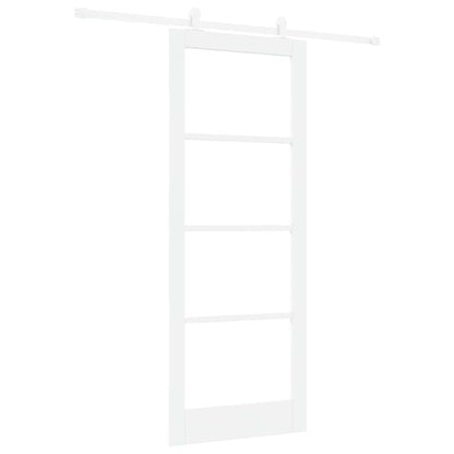 vidaXL Sliding Door ORKDAL White 83 x 211 cm Solid Pine Wood and Glass