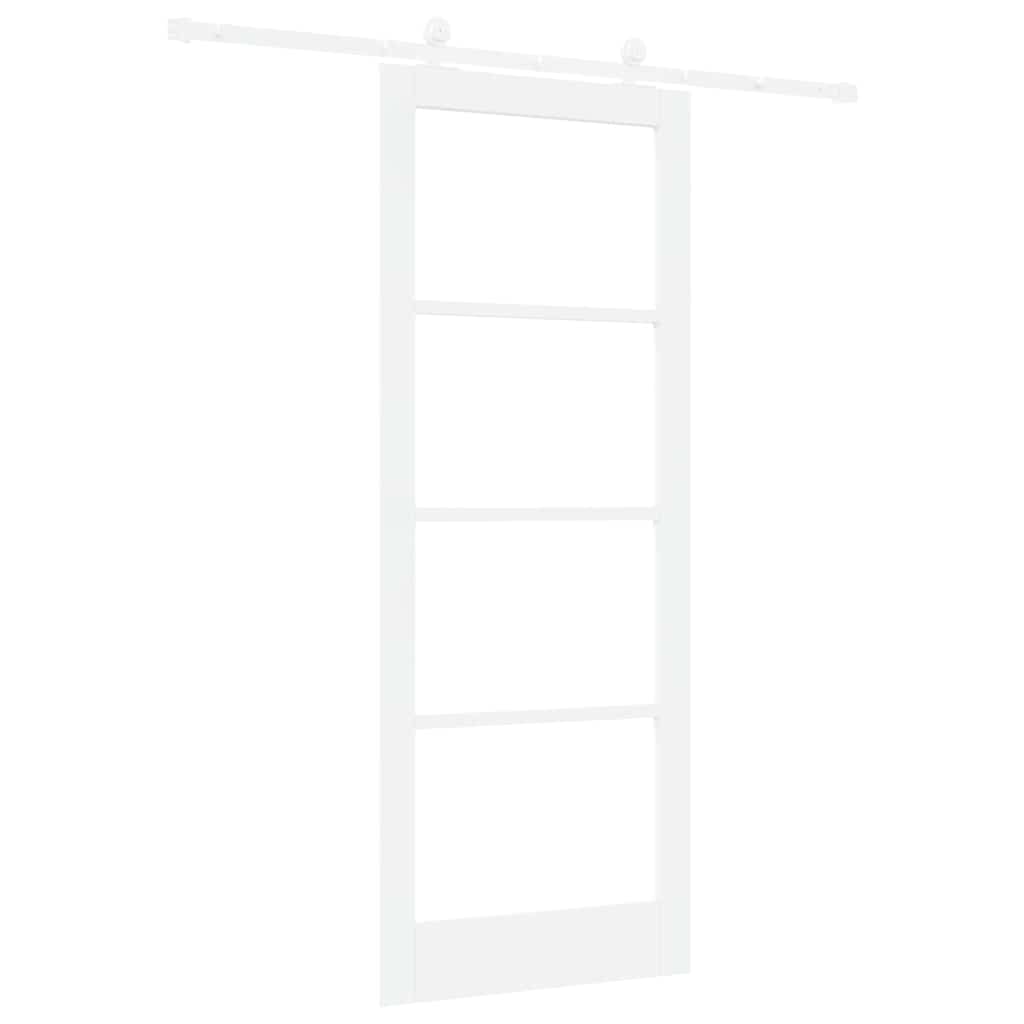 vidaXL Sliding Door ORKDAL White 83 x 211 cm Solid Pine Wood and Glass