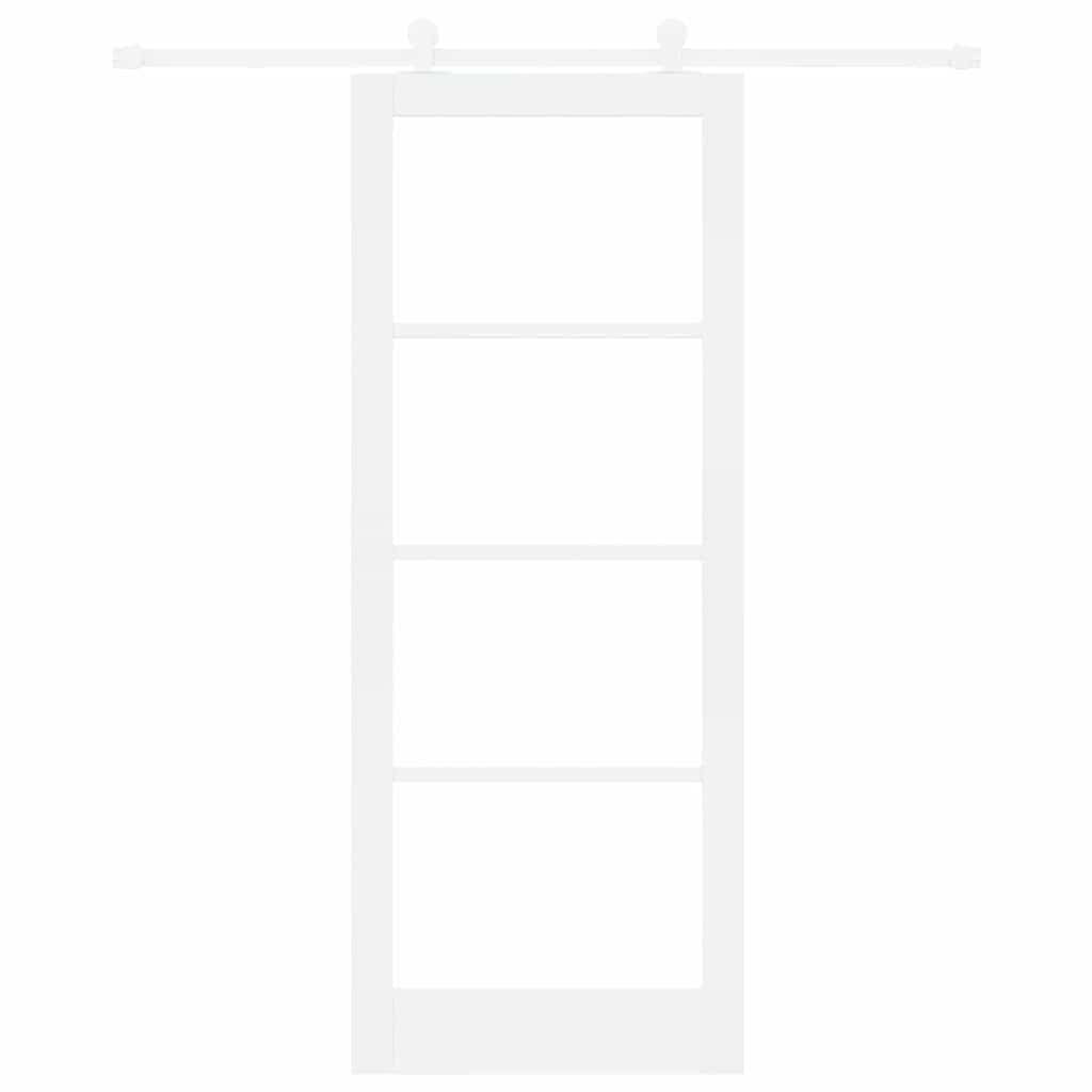 vidaXL Sliding Door ORKDAL White 83 x 211 cm Solid Pine Wood and Glass