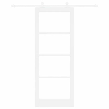 vidaXL Sliding Door ORKDAL White 83 x 211 cm Solid Pine Wood and Glass