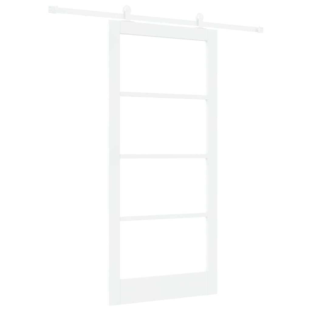 vidaXL Sliding Door ORKDAL White 93 x 202 cm Solid Pine Wood and Glass