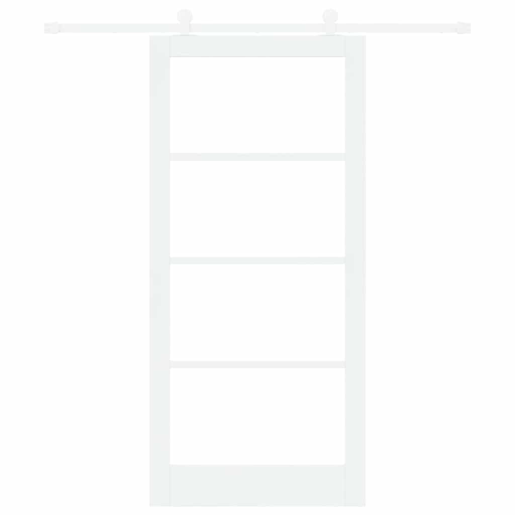 vidaXL Sliding Door ORKDAL White 93 x 202 cm Solid Pine Wood and Glass