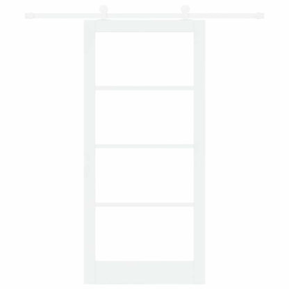vidaXL Sliding Door ORKDAL White 93 x 202 cm Solid Pine Wood and Glass