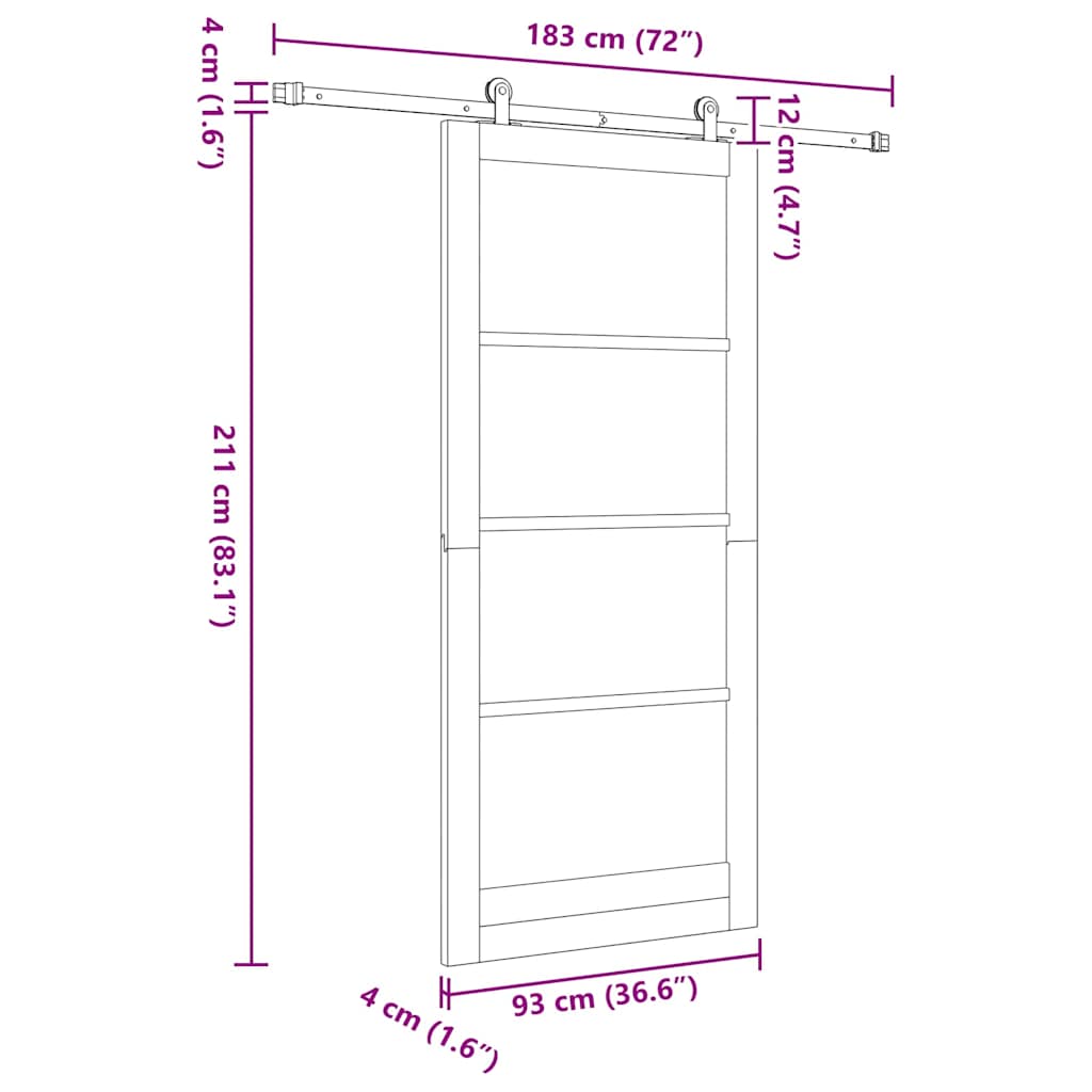 vidaXL Sliding Door ORKDAL Natural 93 x 211 cm