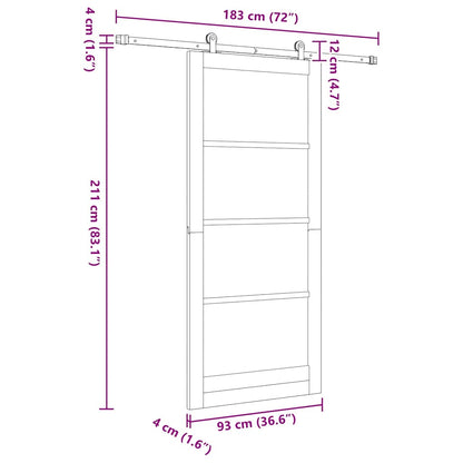 vidaXL Sliding Door ORKDAL Natural 93 x 211 cm