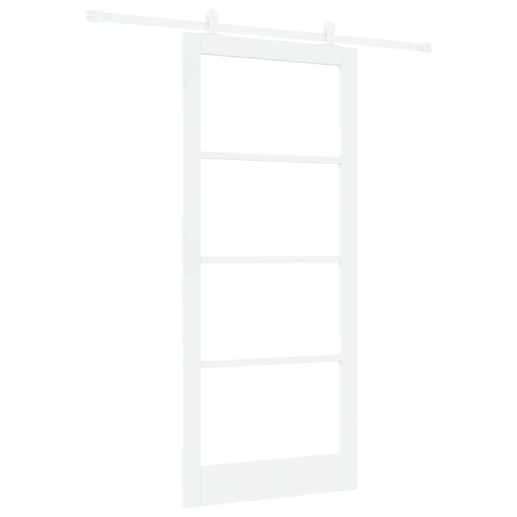 vidaXL Sliding Door ORKDAL White 93 x 211 cm Solid Pine Wood and Glass