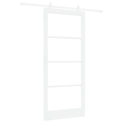 vidaXL Sliding Door ORKDAL White 93 x 211 cm Solid Pine Wood and Glass