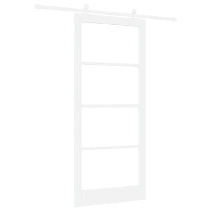 vidaXL Sliding Door ORKDAL White 93 x 211 cm Solid Pine Wood and Glass