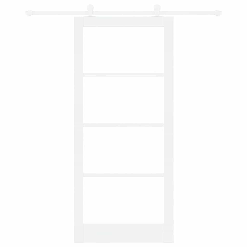 vidaXL Sliding Door ORKDAL White 93 x 211 cm Solid Pine Wood and Glass
