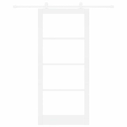 vidaXL Sliding Door ORKDAL White 93 x 211 cm Solid Pine Wood and Glass