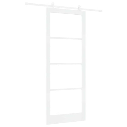 vidaXL Sliding Door ORKDAL White 93 x 232 cm Solid Pine Wood and Glass