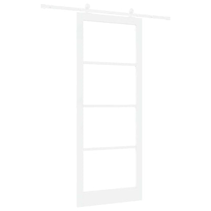 vidaXL Sliding Door ORKDAL White 93 x 232 cm Solid Pine Wood and Glass