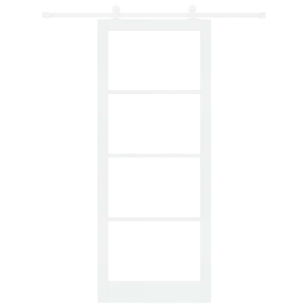 vidaXL Sliding Door ORKDAL White 93 x 232 cm Solid Pine Wood and Glass