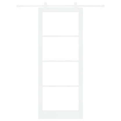 vidaXL Sliding Door ORKDAL White 93 x 232 cm Solid Pine Wood and Glass
