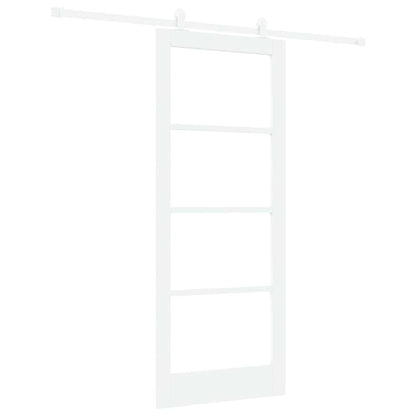 vidaXL Sliding Door ORKDAL White 83 x 202 cm Solid Pine Wood and Glass
