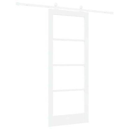 vidaXL Sliding Door ORKDAL White 83 x 202 cm Solid Pine Wood and Glass
