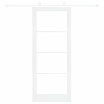 vidaXL Sliding Door ORKDAL White 83 x 202 cm Solid Pine Wood and Glass