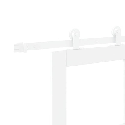 vidaXL Sliding Door ORKDAL White 83 x 211 cm Solid Pine Wood and Glass