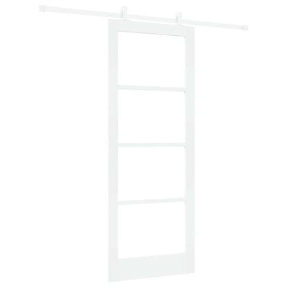 vidaXL Sliding Door ORKDAL White 83 x 211 cm Solid Pine Wood and Glass