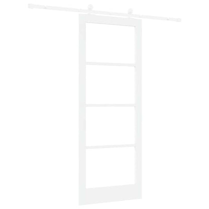 vidaXL Sliding Door ORKDAL White 83 x 211 cm Solid Pine Wood and Glass
